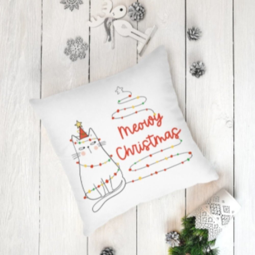 🎄New🎄 Meowy Christmas Cushion Cover - Picture 6 of 8